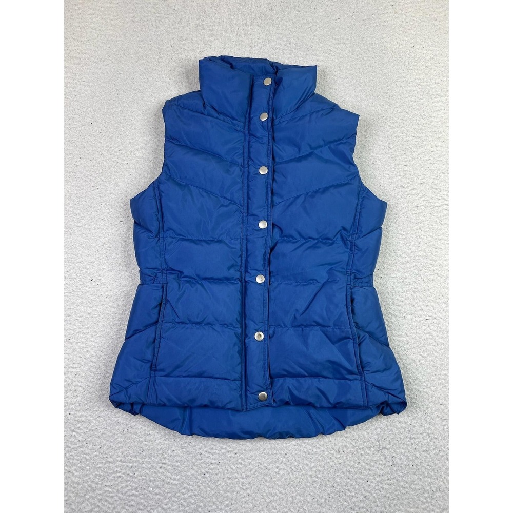 J Crew Puffer Vest Womens XS Blue Down Quilted Sleeveless Winter 85814